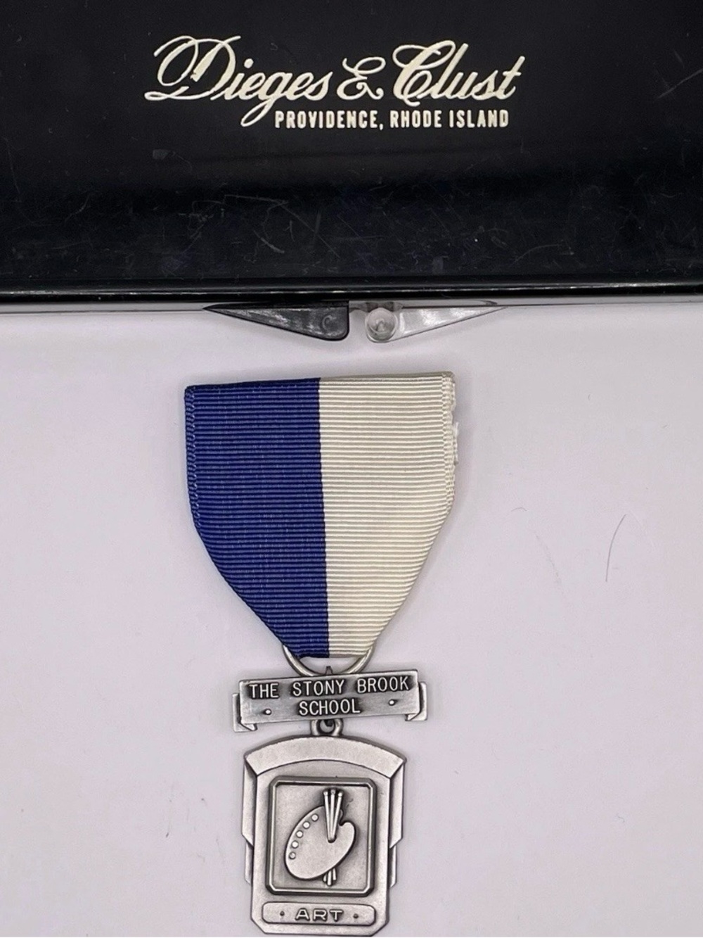 Dieges & Clust Stony Brook School Art Medal with Blue & White Ribbon
